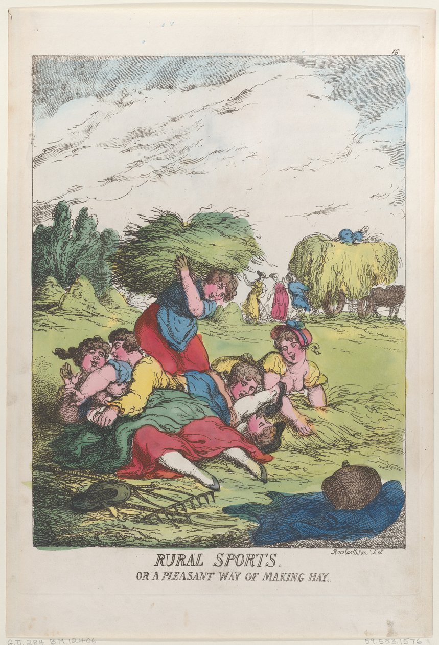 Sporty wiejskie, czyli przyjemny sposób robienia siana, 20 czerwca 1814 r., 20 czerwca 1814 r. autorstwa Thomas Rowlandson