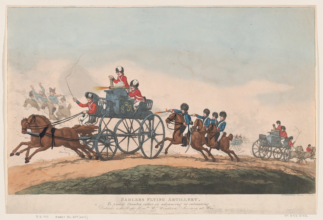 Lotna artyleria Sadlera autorstwa Thomas Rowlandson