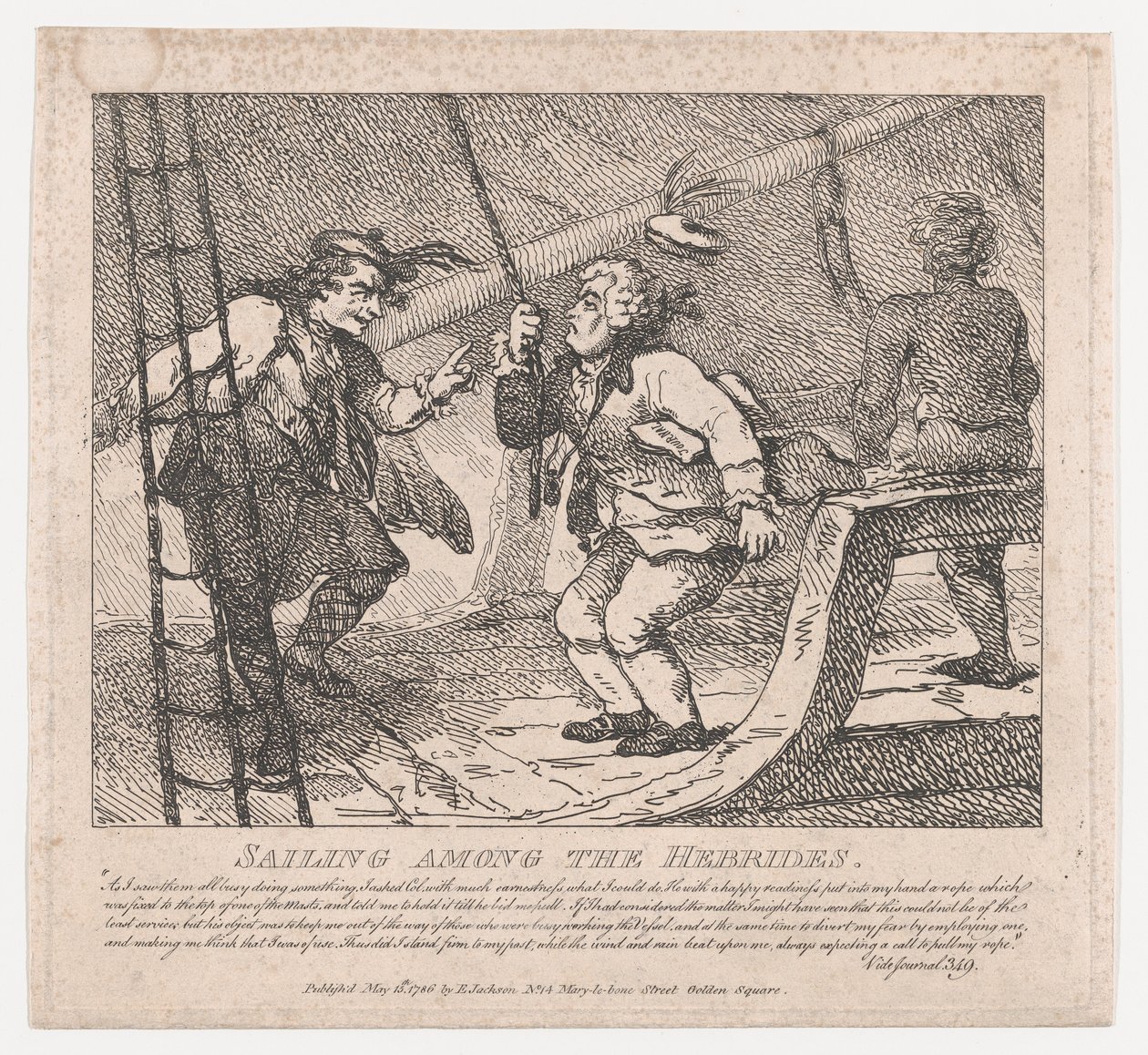 Żegluga wśród Hebrydów Malownicze piękności Boswell, część druga, Ju..., 10 czerwca 1786. autorstwa Thomas Rowlandson