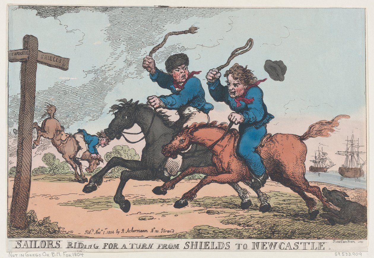 Żeglarze jadą na zmianę z Shields do Newcastle, 1 listopada 1804 r., 1 listopada 1804 r. autorstwa Thomas Rowlandson