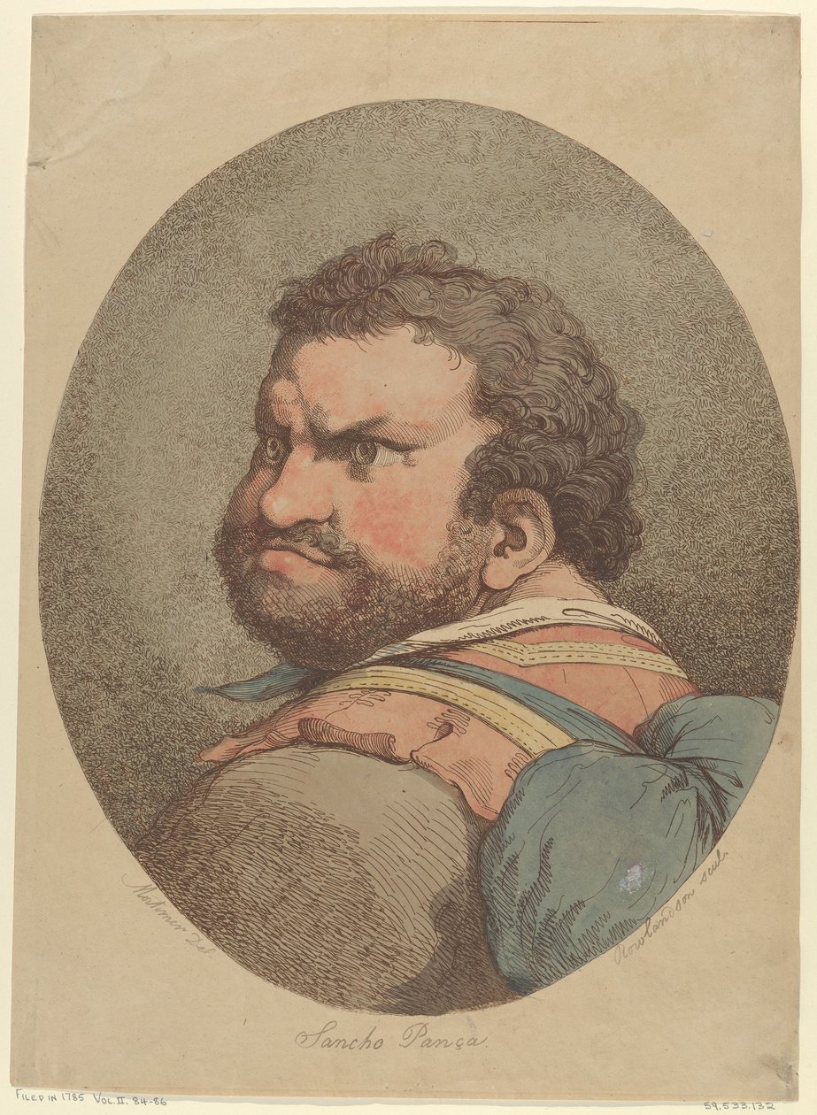Sancho Pansa, z Don Kichota, ca. 1776., ok. 1776. 1776. autorstwa Thomas Rowlandson