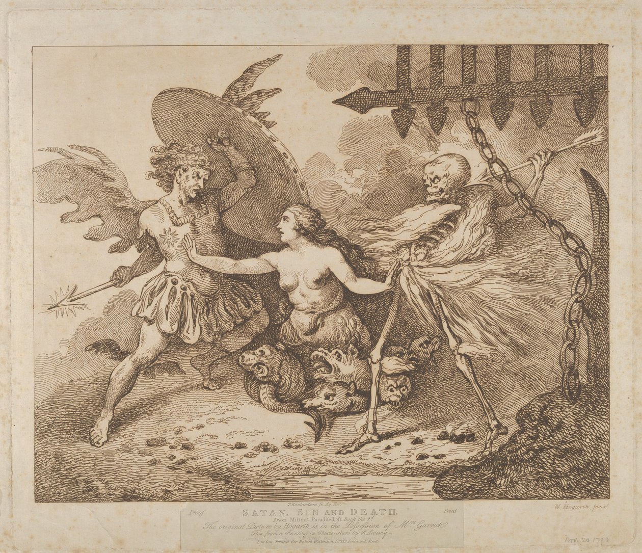 Szatan, grzech i raj śmierci utracony, księga 2, po 1790., po 1790. autorstwa Thomas Rowlandson