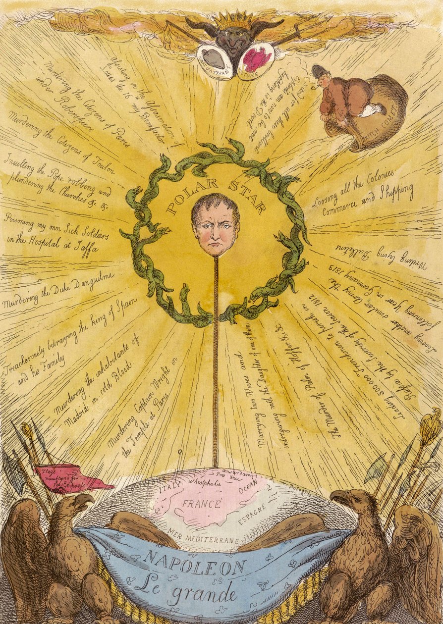 Satyryczny rysunek polityczny Napoleona autorstwa Thomas Rowlandson