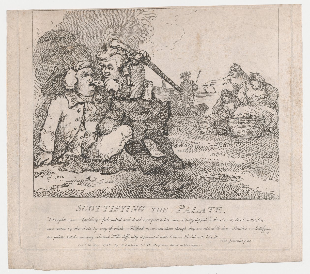 Szkotowanie podniebienia Malownicze piękności Boswell, część pierwsza, 30 maja ..., 30 maja 1786. autorstwa Thomas Rowlandson