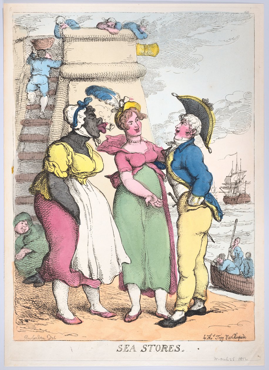 Sklepy morskie, 25 marca 1812 r., 25 marca 1812 r. autorstwa Thomas Rowlandson