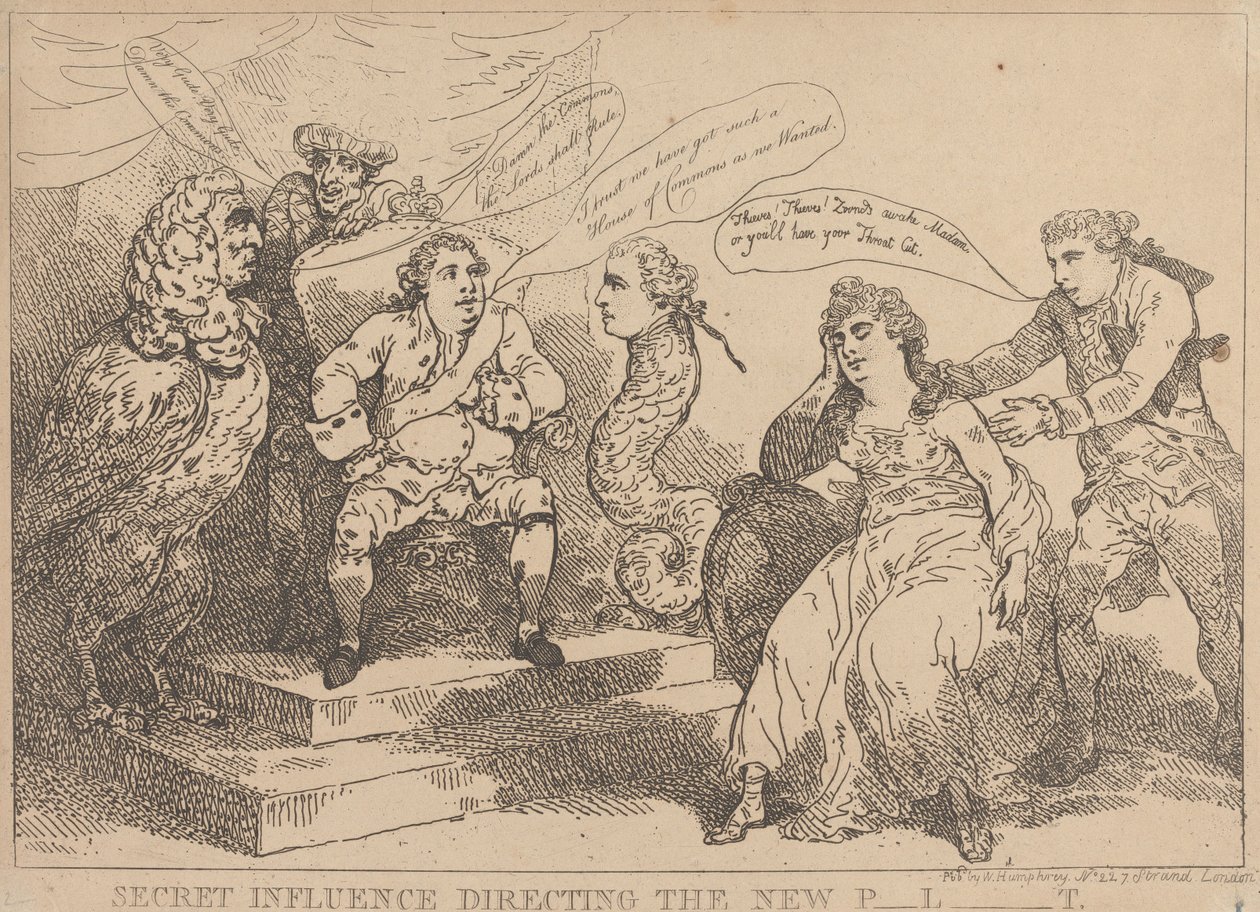 Ukryty wpływ kierujący nowym parlamentem autorstwa Thomas Rowlandson
