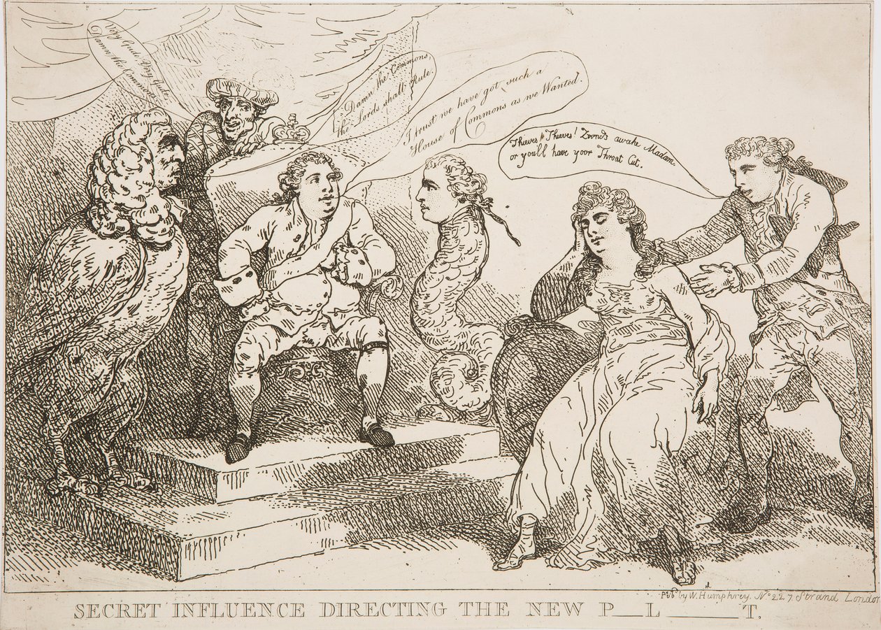 Tajny wpływ kierujący nowym P-l-t autorstwa Thomas Rowlandson