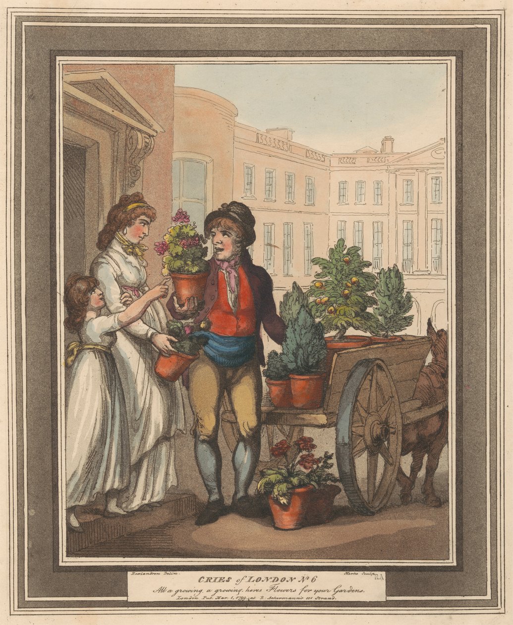Zestaw ośmiu (5): Okrzyki Londynu autorstwa Thomas Rowlandson