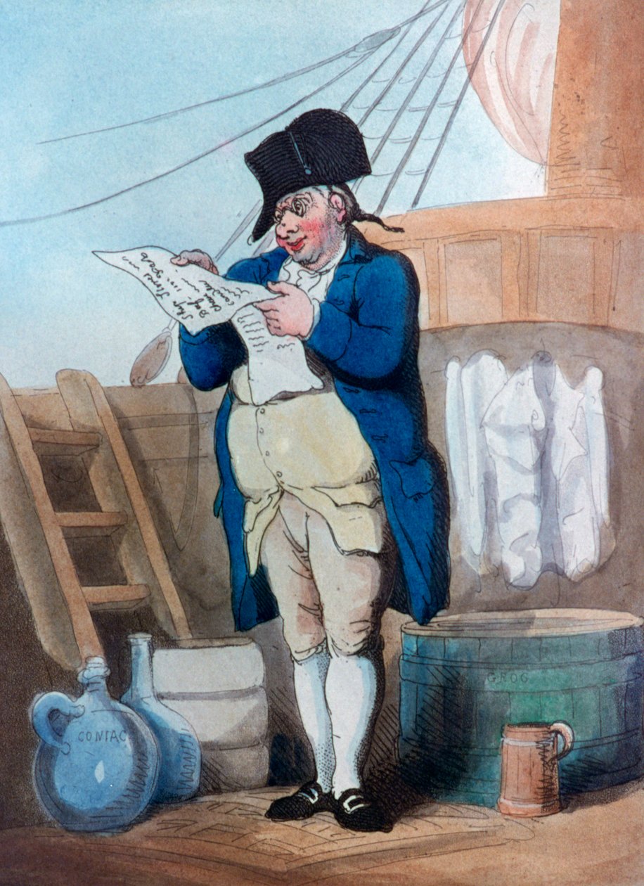 Recepcjonista sklepów okrętowych, 1799 autorstwa Thomas Rowlandson