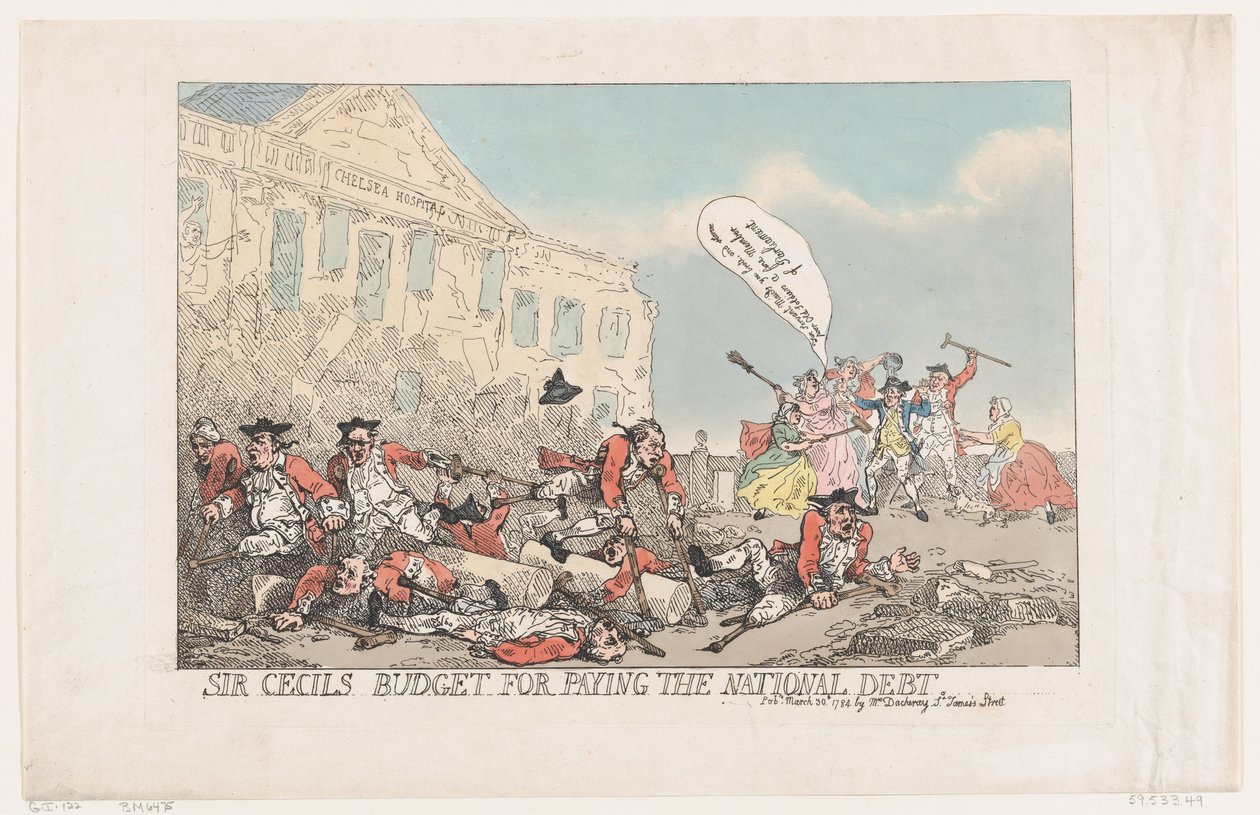 Budżet Sir Cecilsa na spłatę długu narodowego, 30 marca 1784 r., 30 marca 1784 r. autorstwa Thomas Rowlandson