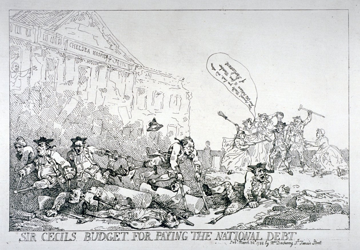 „Budżet sir Cecilsa na spłatę długu narodowego”, 1874. autorstwa Thomas Rowlandson