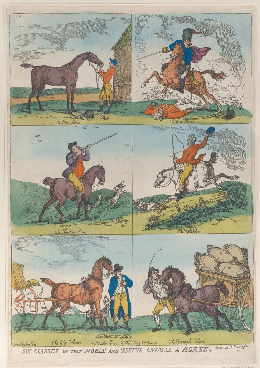 Sześć klas szlachetnego i pożytecznego zwierzęcia - konia, 10 października 1811, 10 października 1811. autorstwa Thomas Rowlandson