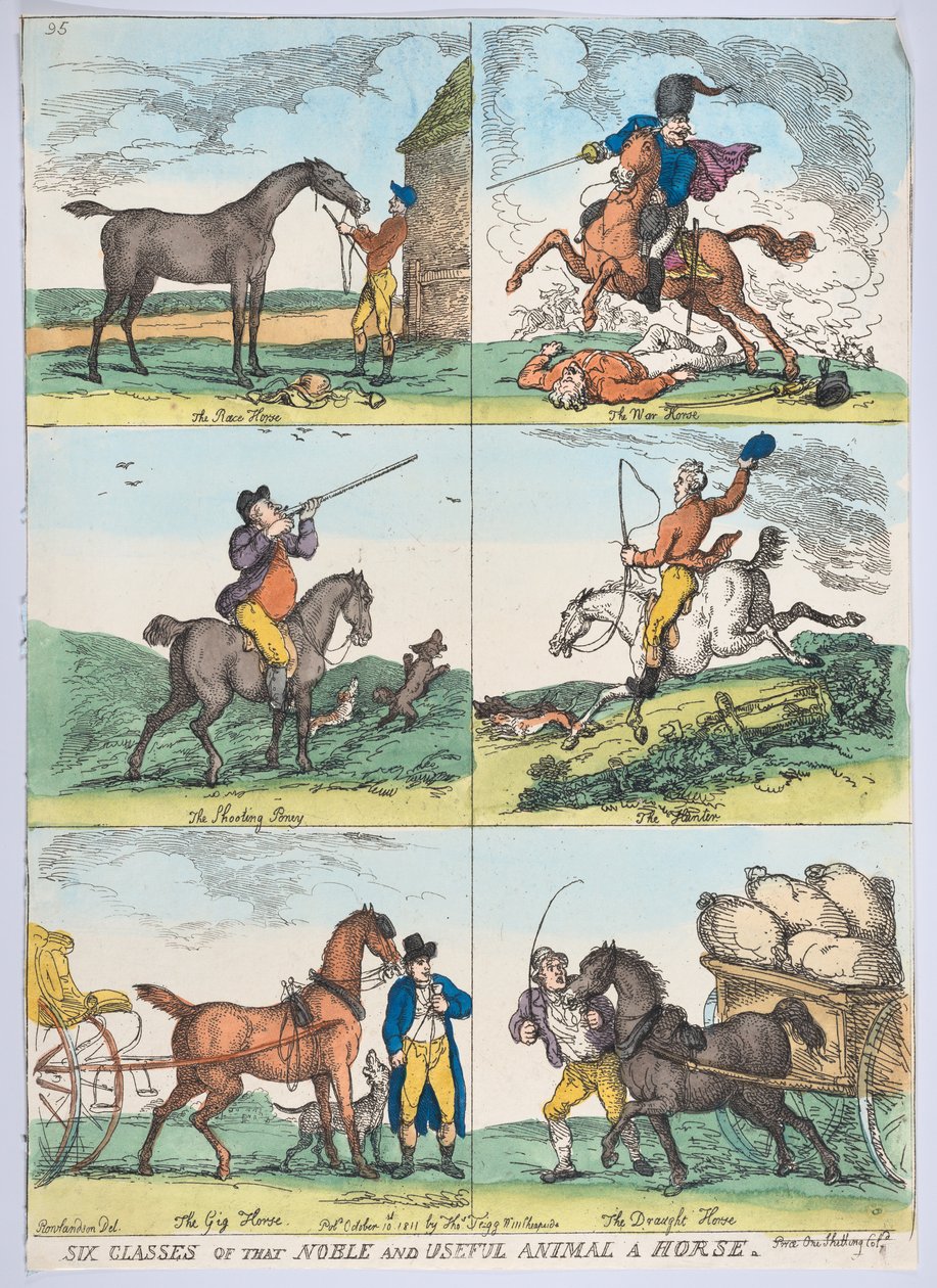 Sześć klas szlachetnego i pożytecznego zwierzęcia - konia, 10 października 1811, 10 października 1811. autorstwa Thomas Rowlandson