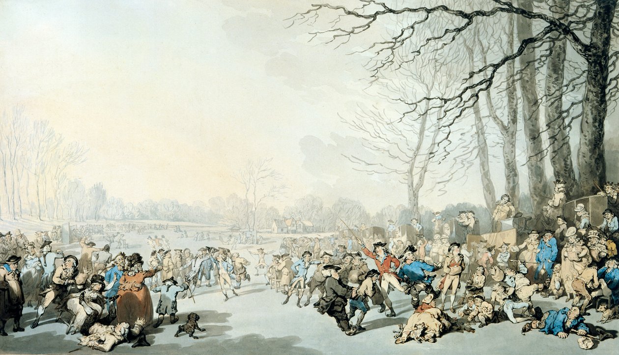 Łyżwiarze na Serpentine autorstwa Thomas Rowlandson