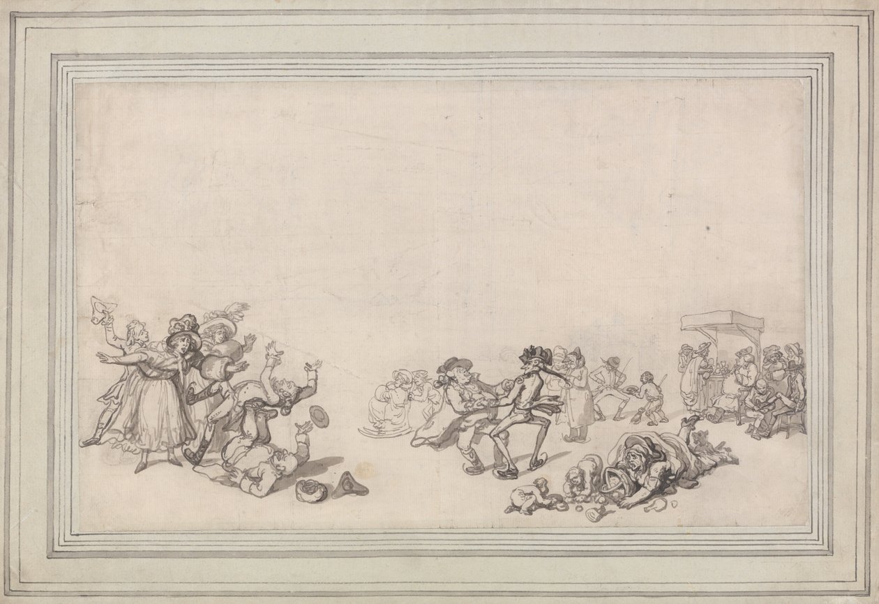Jazda na łyżwach na Serpentine autorstwa Thomas Rowlandson