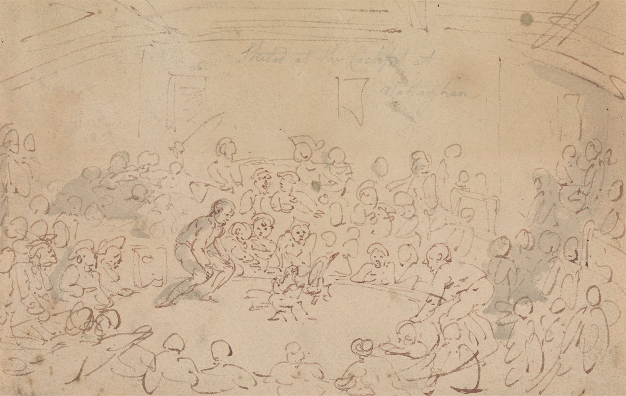 Naszkicowany w kokpicie w Nottingham autorstwa Thomas Rowlandson