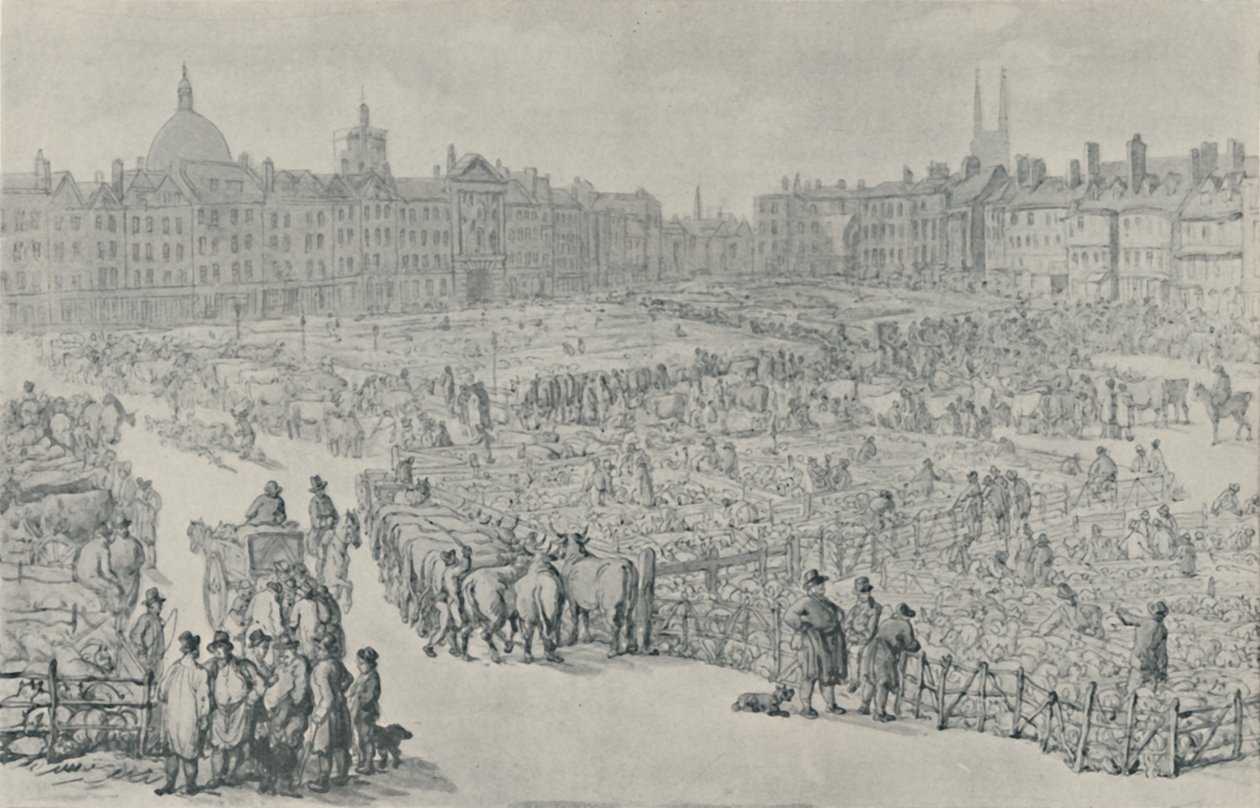 Rynek Smithfield, 1810, 1920 autorstwa Thomas Rowlandson