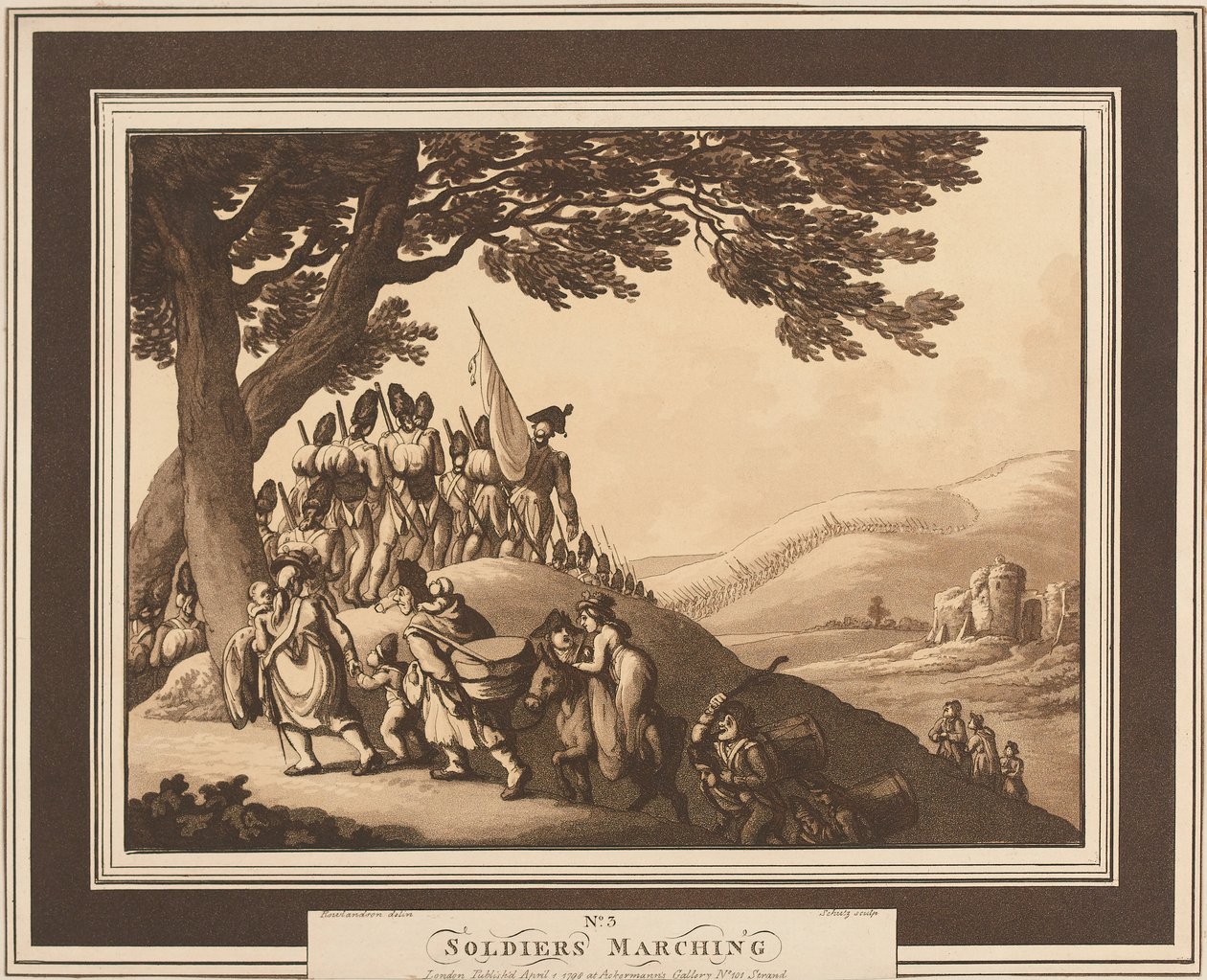 „Marsz Żołnierzy”, c.1798 autorstwa Thomas Rowlandson