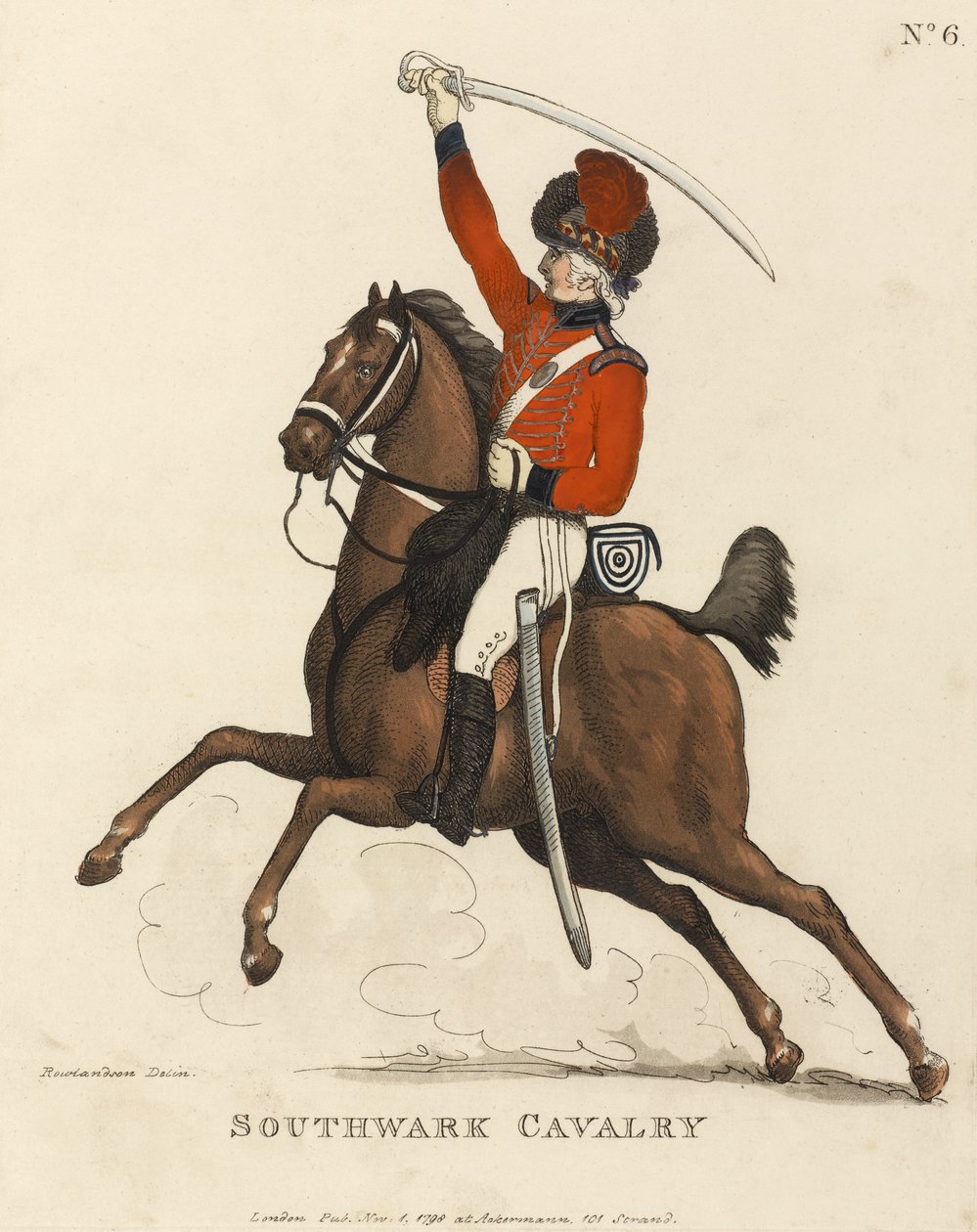Kawaleria Southwark, c.1799 (kolorowa akwatinta) autorstwa Thomas Rowlandson