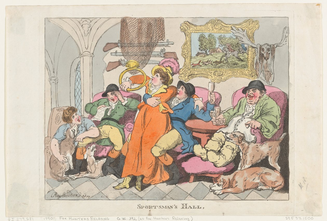 Hala Sportowa, czyli Relaksujący Łowcy Lisów, 1812., 1812. autorstwa Thomas Rowlandson