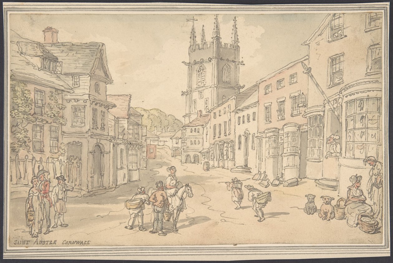 St. Austle, Kornwalia autorstwa Thomas Rowlandson