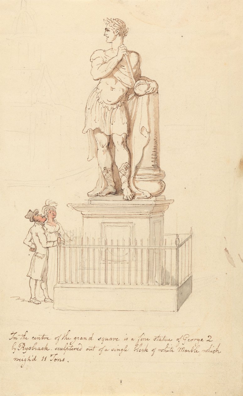 Pomnik Jerzego II w Greenwich autorstwa Thomas Rowlandson