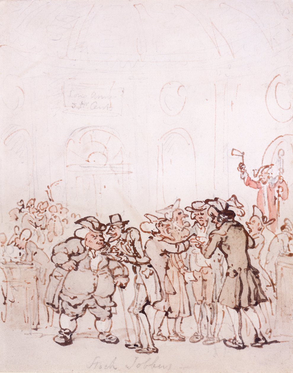 „Zatrudnieni na giełdzie”, koniec XVIII-początek XIX wieku autorstwa Thomas Rowlandson