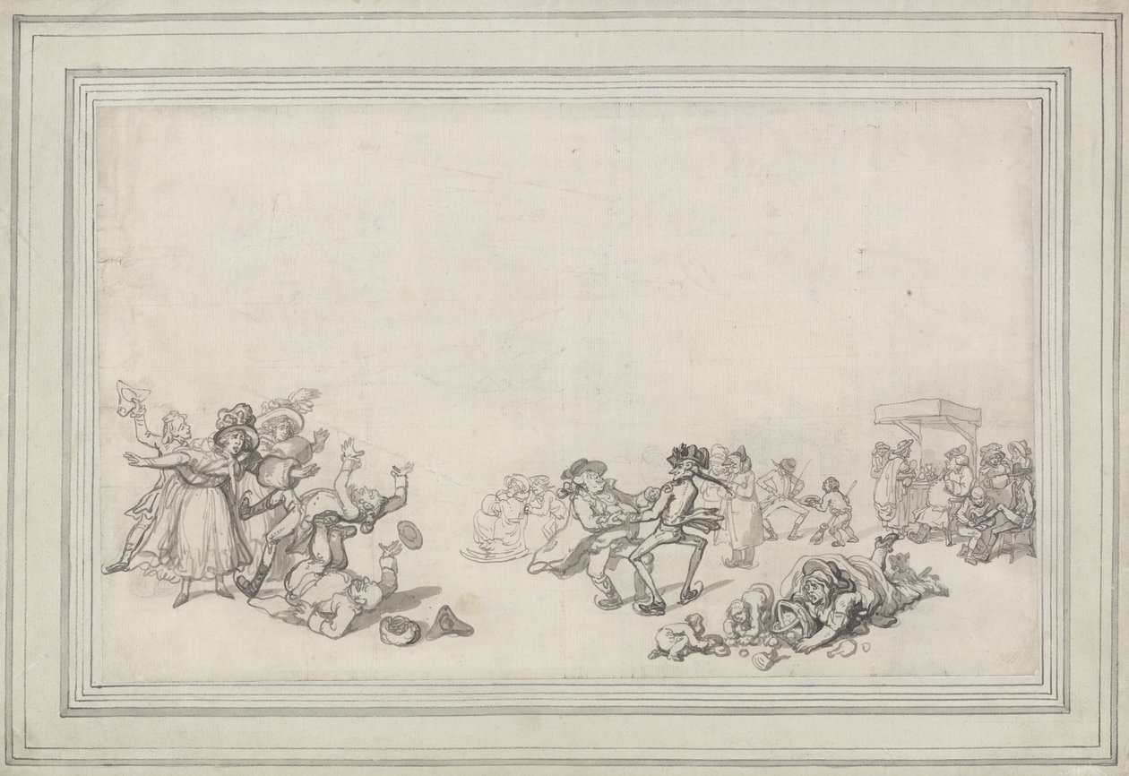 Badanie łyżwiarzy: jazda na łyżwach po serpentynach autorstwa Thomas Rowlandson