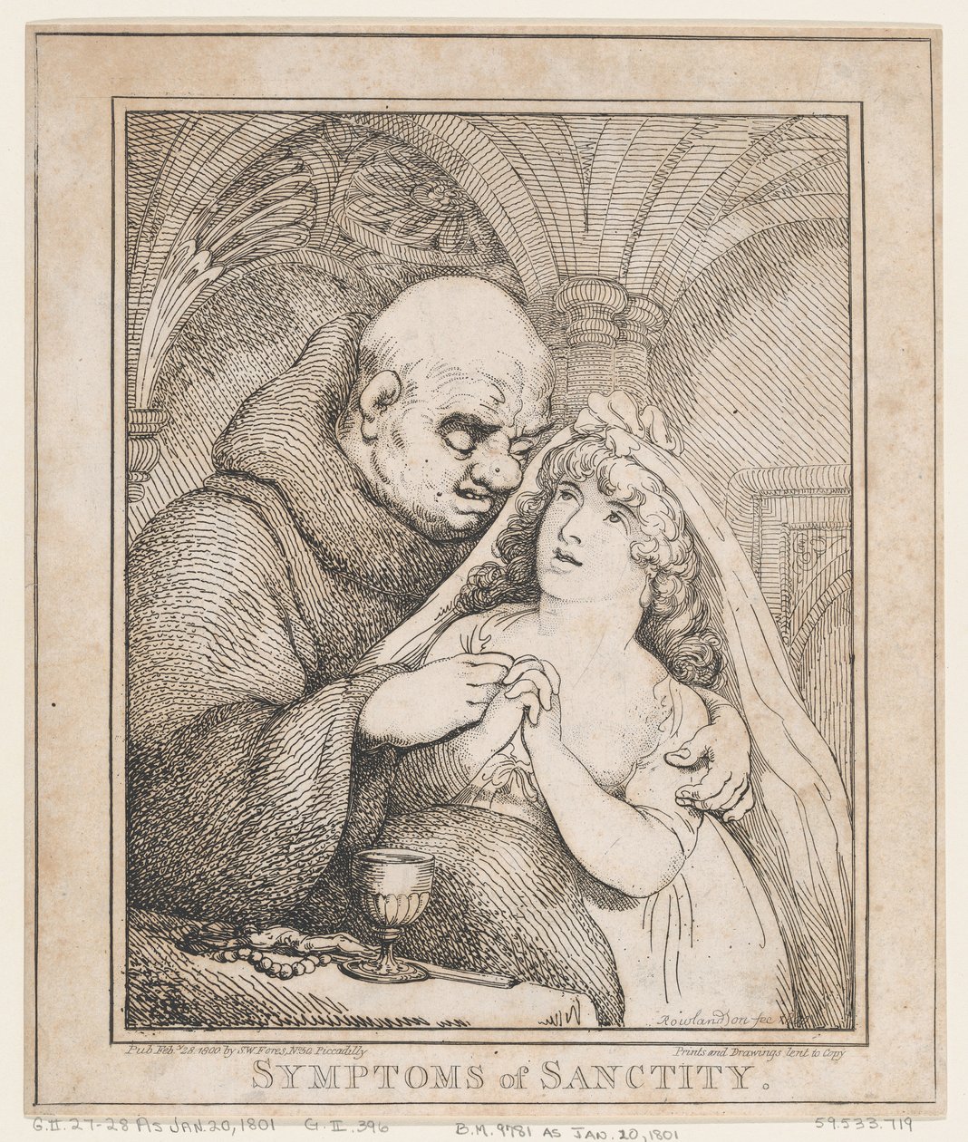 Symptomy świętości, 28 lutego 1800 r., 28 lutego 1800 r. autorstwa Thomas Rowlandson