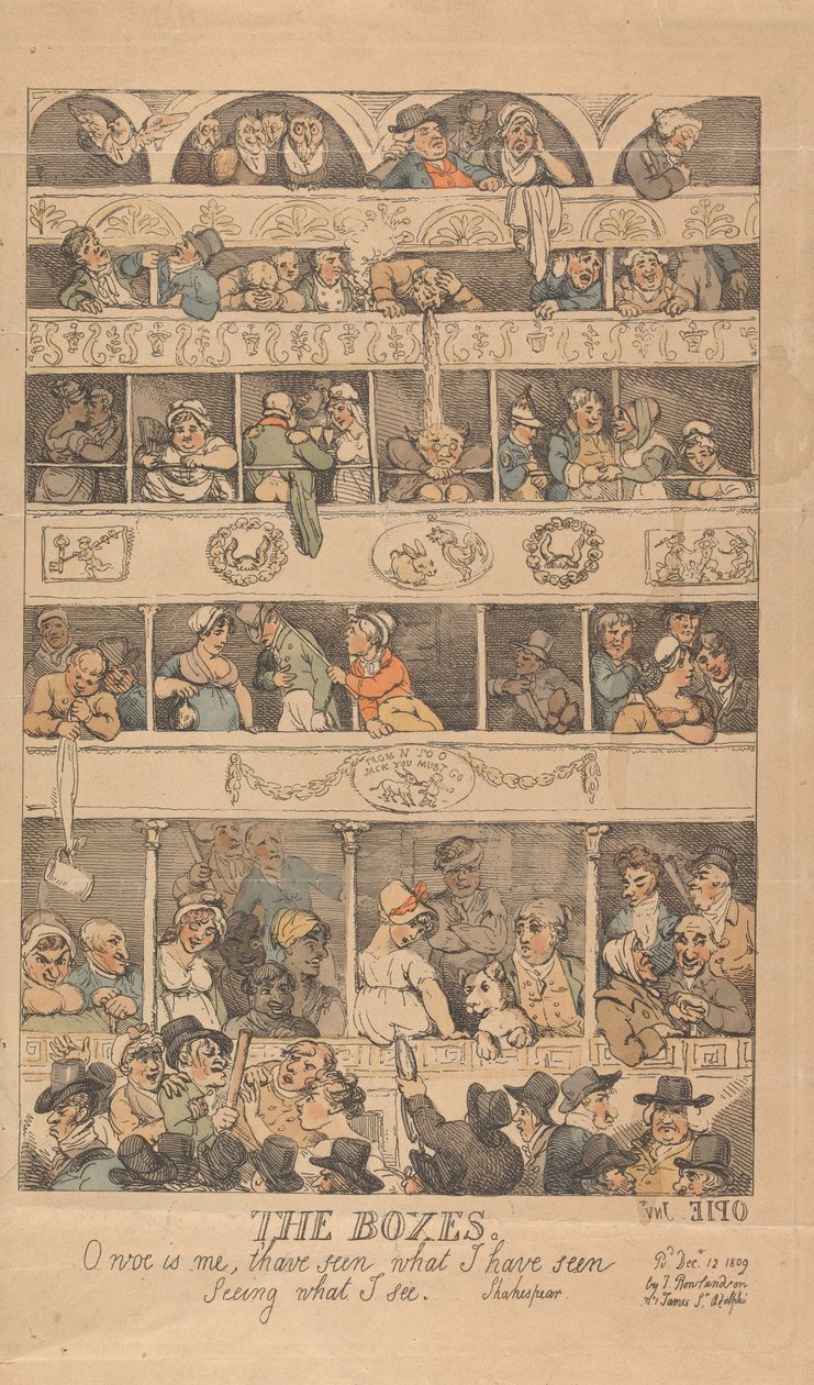 „The Boxes”: O, biada mi, że widziałem to, co widziałem, widząc to, co widzę. autorstwa Thomas Rowlandson