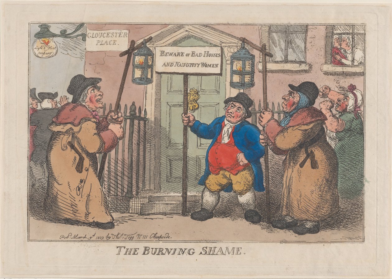 Płonący wstyd, 9 marca 1809., 9 marca 1809. autorstwa Thomas Rowlandson