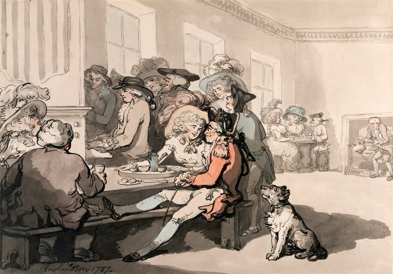 „Dom Czekolady”, 1787. autorstwa Thomas Rowlandson