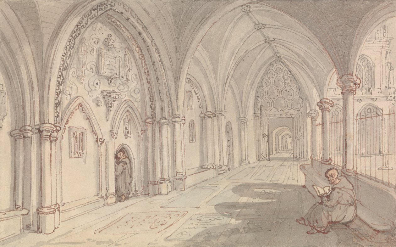 Krypty klasztoru autorstwa Thomas Rowlandson