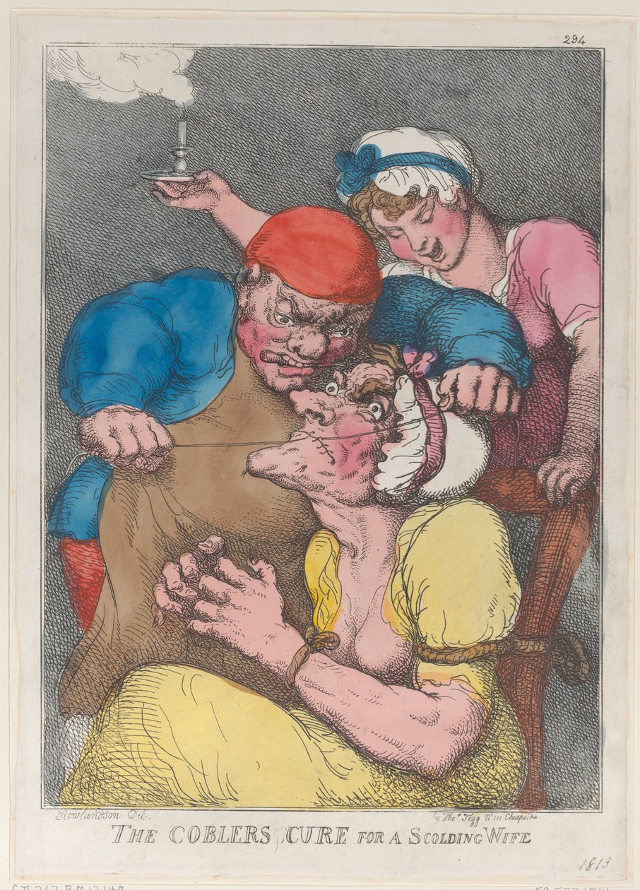Lekarstwo szewca na besztającą żonę, 1813., 1813. autorstwa Thomas Rowlandson