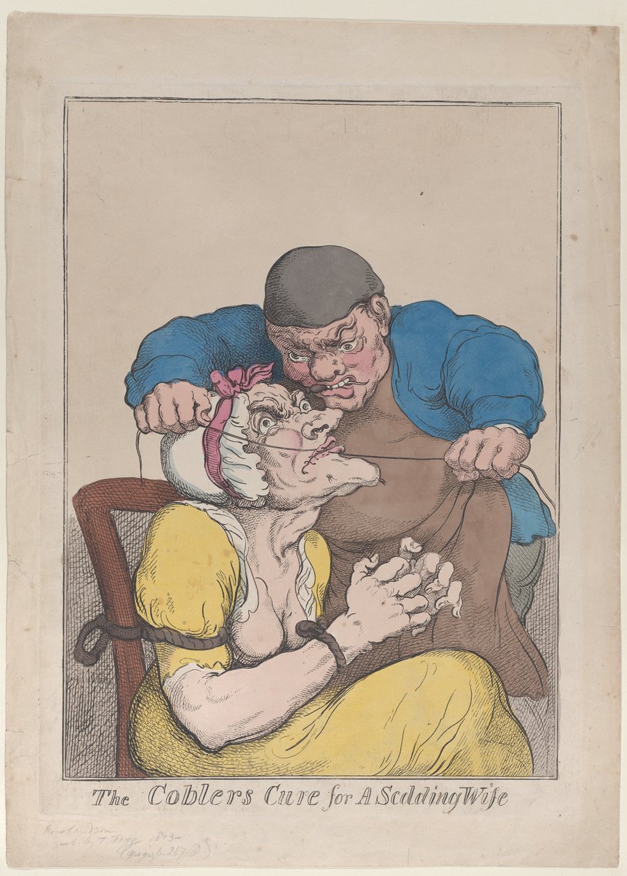 Lekarstwo szewca na besztającą żonę, 1813., 1813. autorstwa Thomas Rowlandson