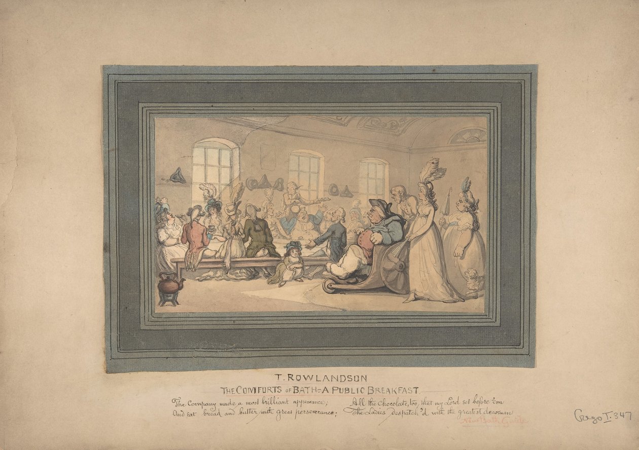 Komfort kąpieli i śniadanie publiczne, 1780-1827. autorstwa Thomas Rowlandson