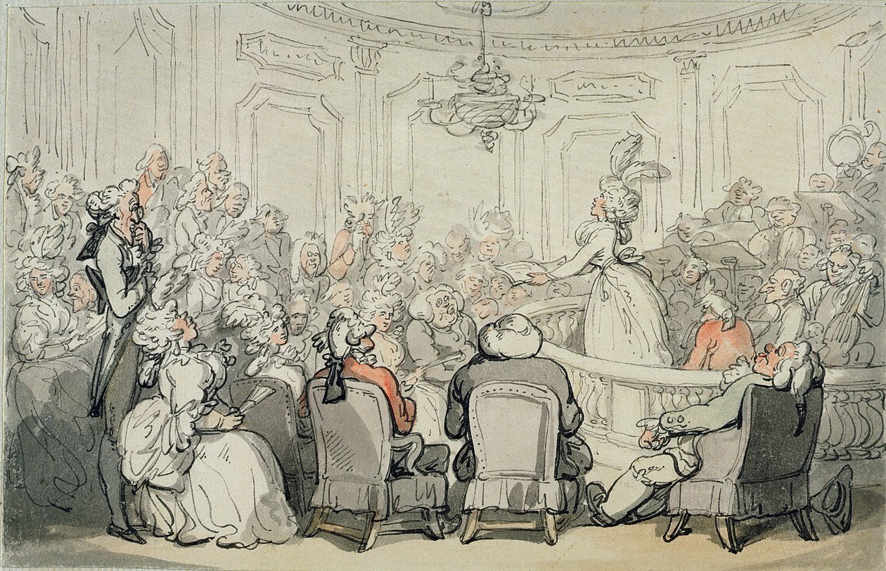 Koncert, ze „Sceny w łaźni”, ok. 1795-1800 (akwarela i pióro i atrament na papierze ułożone na górze) autorstwa Thomas Rowlandson