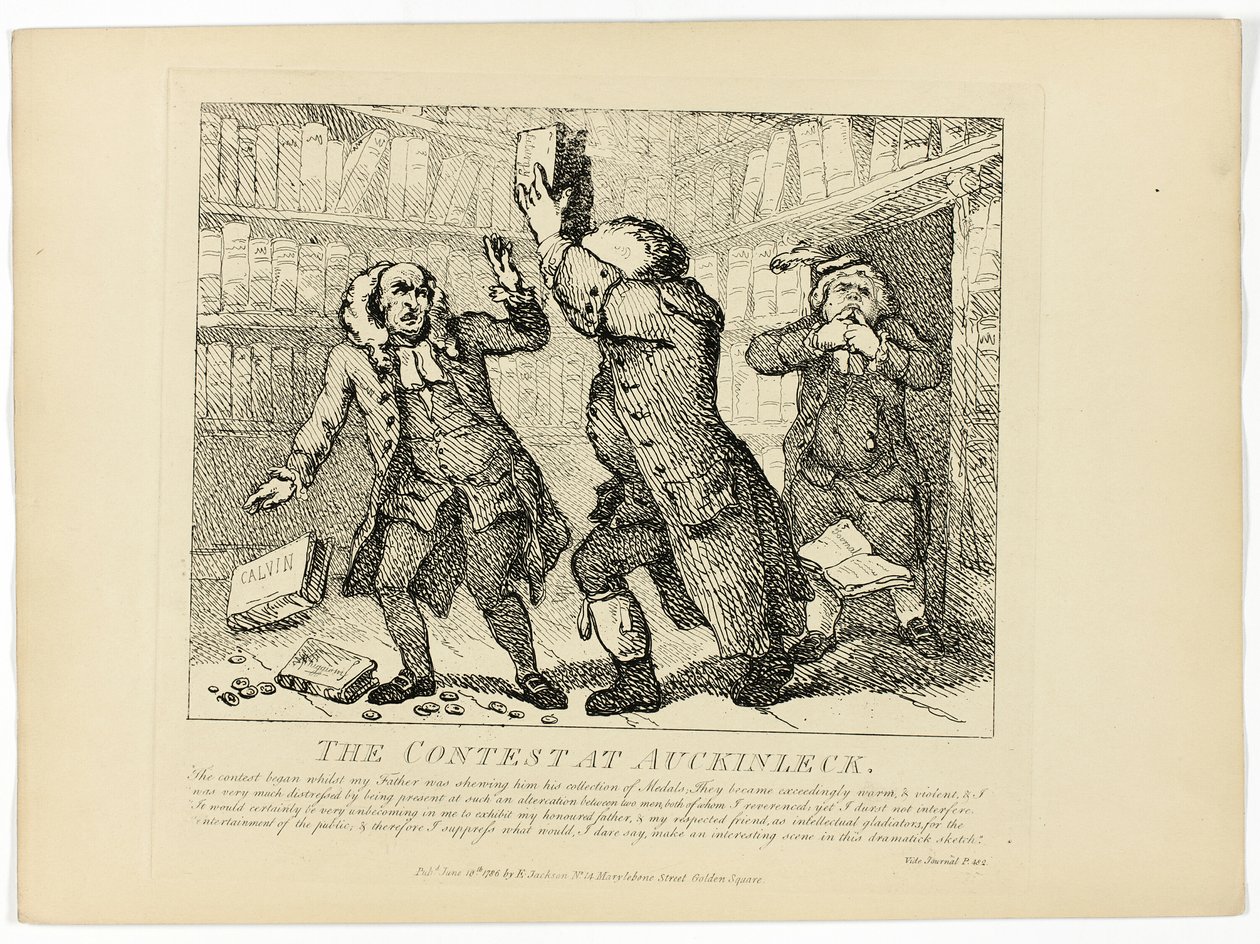 Konkurs w Auckinleck, z podróży Boswella po Hebrydach autorstwa Thomas Rowlandson
