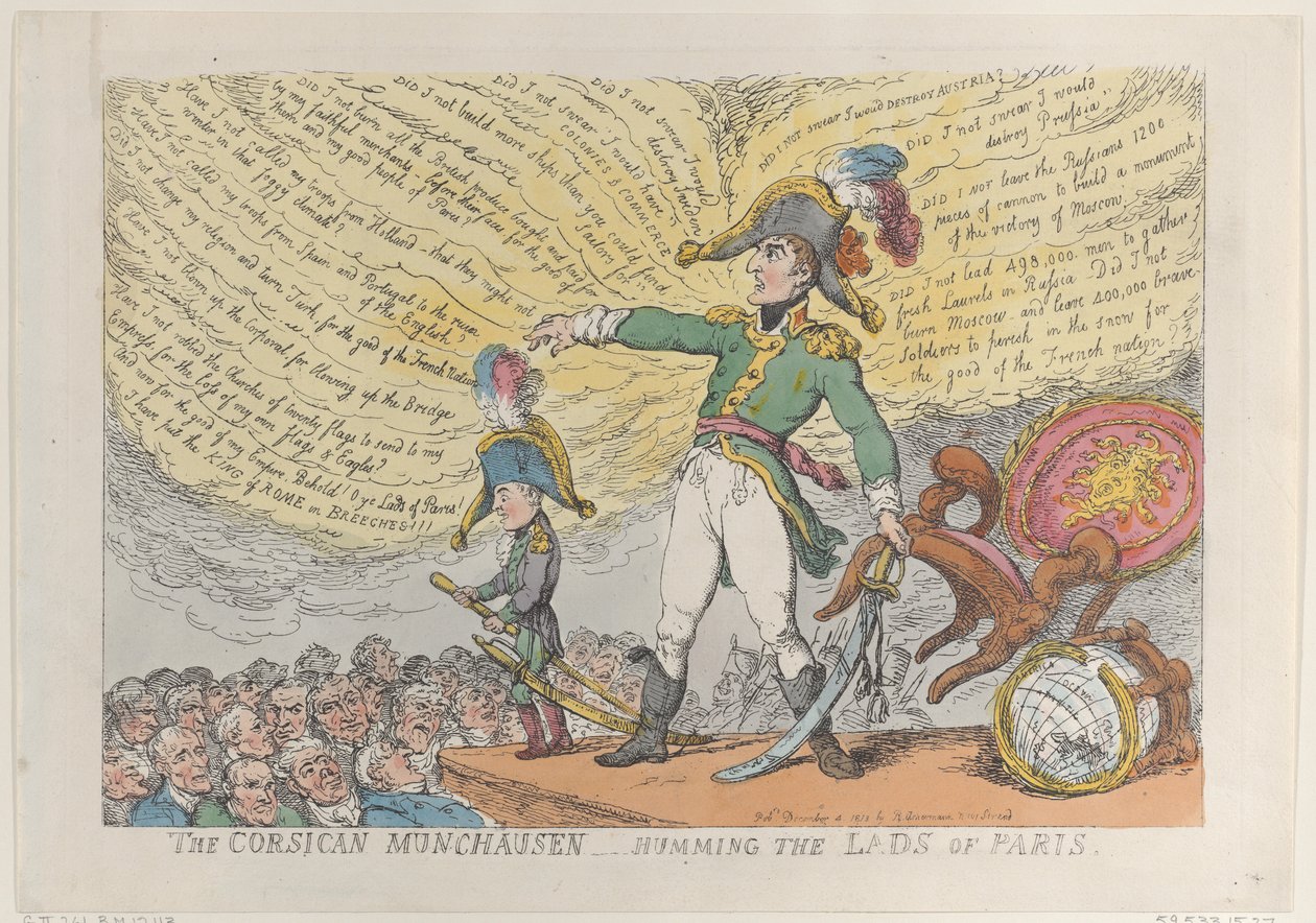 Korsykański Munchausen - Nucąc chłopców z Paryża, 4 grudnia 1813 r., 4 grudnia 1813 r. autorstwa Thomas Rowlandson