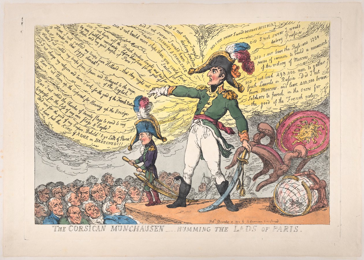 Korsykański Munchausen - Nucąc chłopców z Paryża, 4 grudnia 1813 r., 4 grudnia 1813 r. autorstwa Thomas Rowlandson