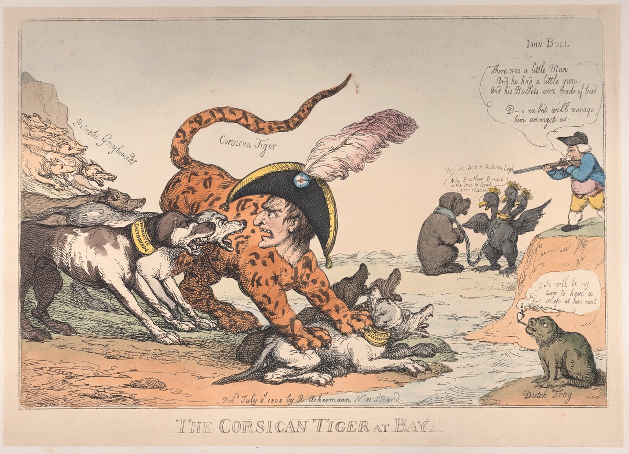Korsykański tygrys w zatoce!, 8 lipca 1808 r., 8 lipca 1808 r. autorstwa Thomas Rowlandson