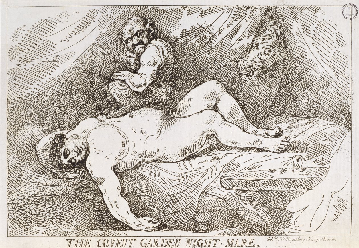 The Covent Garden Night Mare, wyd. przez W. Humphrey, 1784 autorstwa Thomas Rowlandson