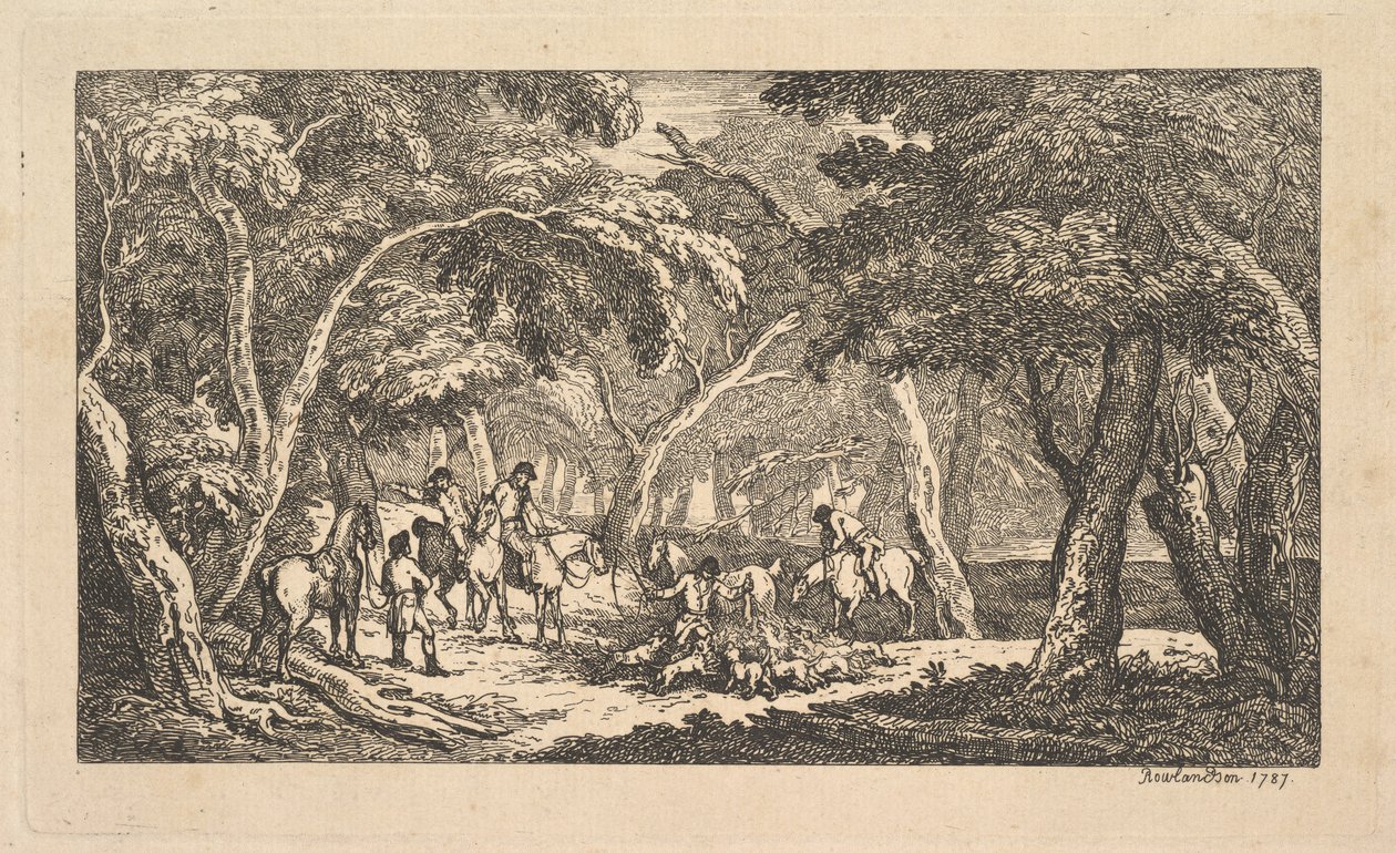 Śmierć - Polowanie na lisy - Scena krajobrazowa, 1787. autorstwa Thomas Rowlandson
