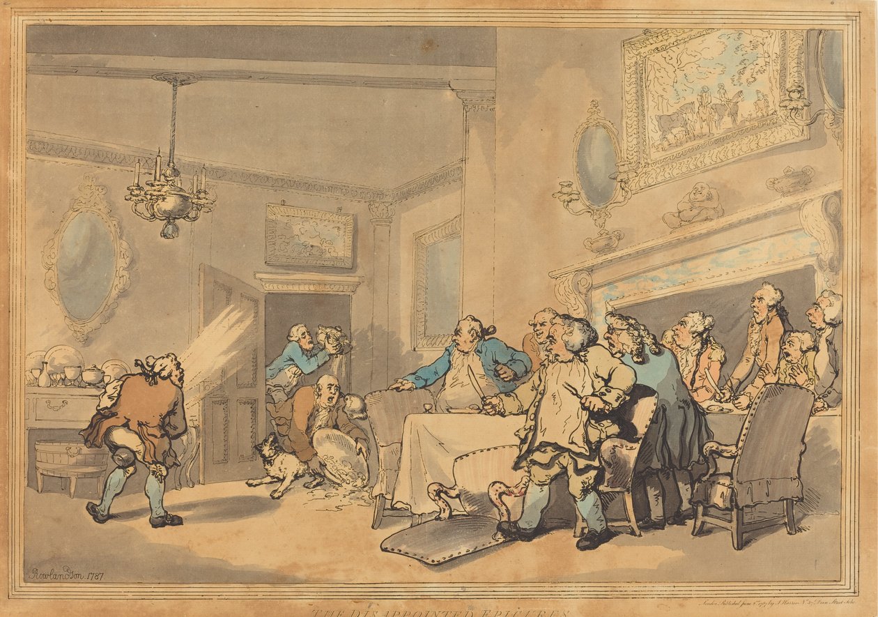 Rozczarowani Epikurzy, 1787. autorstwa Thomas Rowlandson