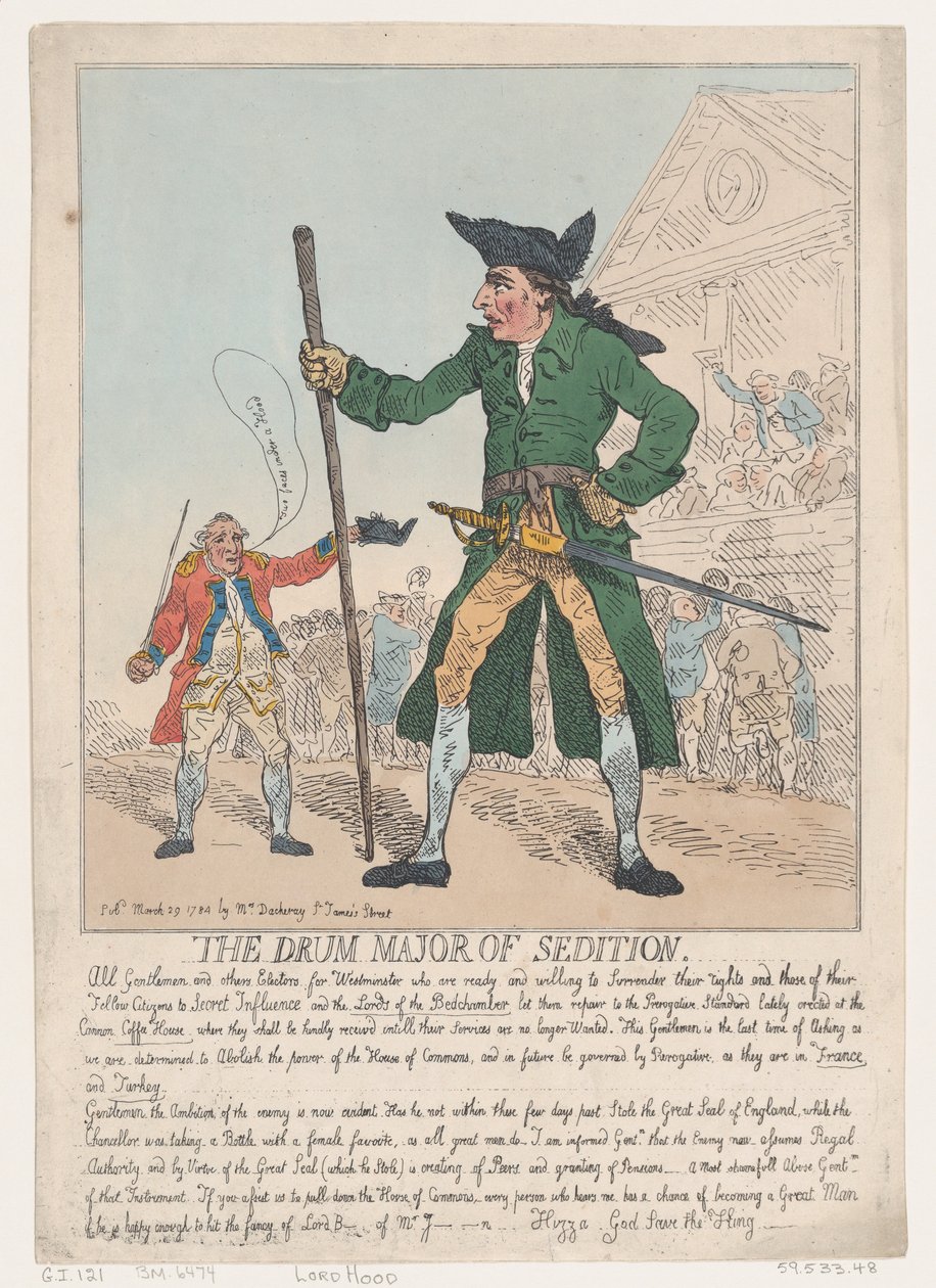 Bęben major buntu, 29 marca 1784., 29 marca 1784. autorstwa Thomas Rowlandson