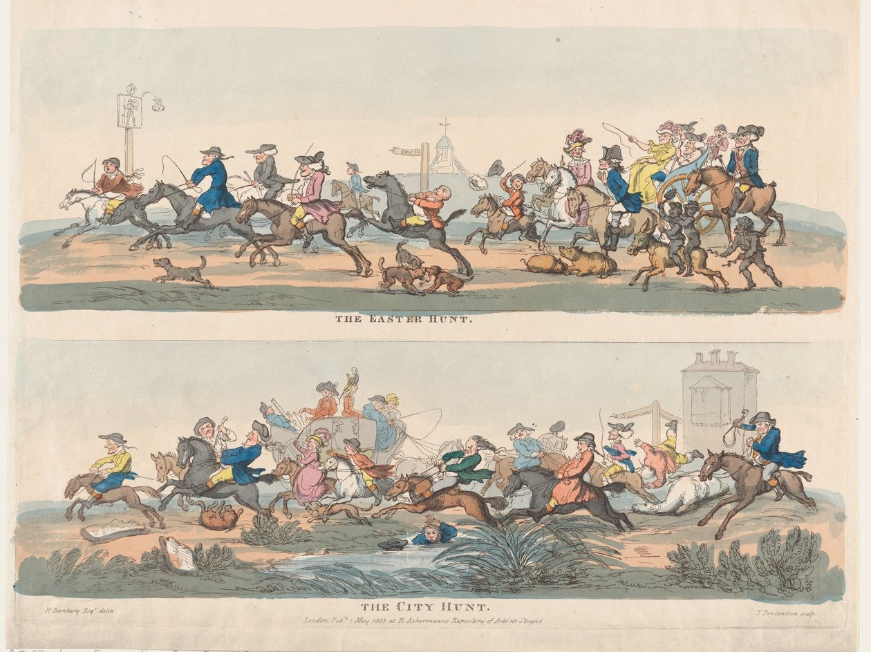 Polowanie wielkanocne i polowanie na miasto, 1 maja 1803 r., 1 maja 1803 r. autorstwa Thomas Rowlandson