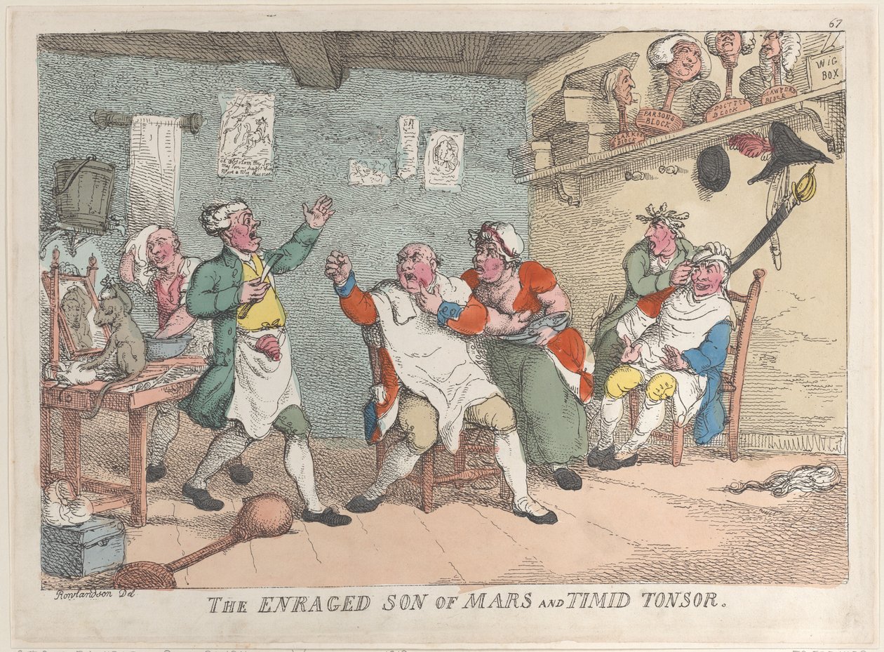 Rozwścieczony syn Marsa i Nieśmiały Tonsor, 20 kwietnia 1811, 20 kwietnia 1811. autorstwa Thomas Rowlandson