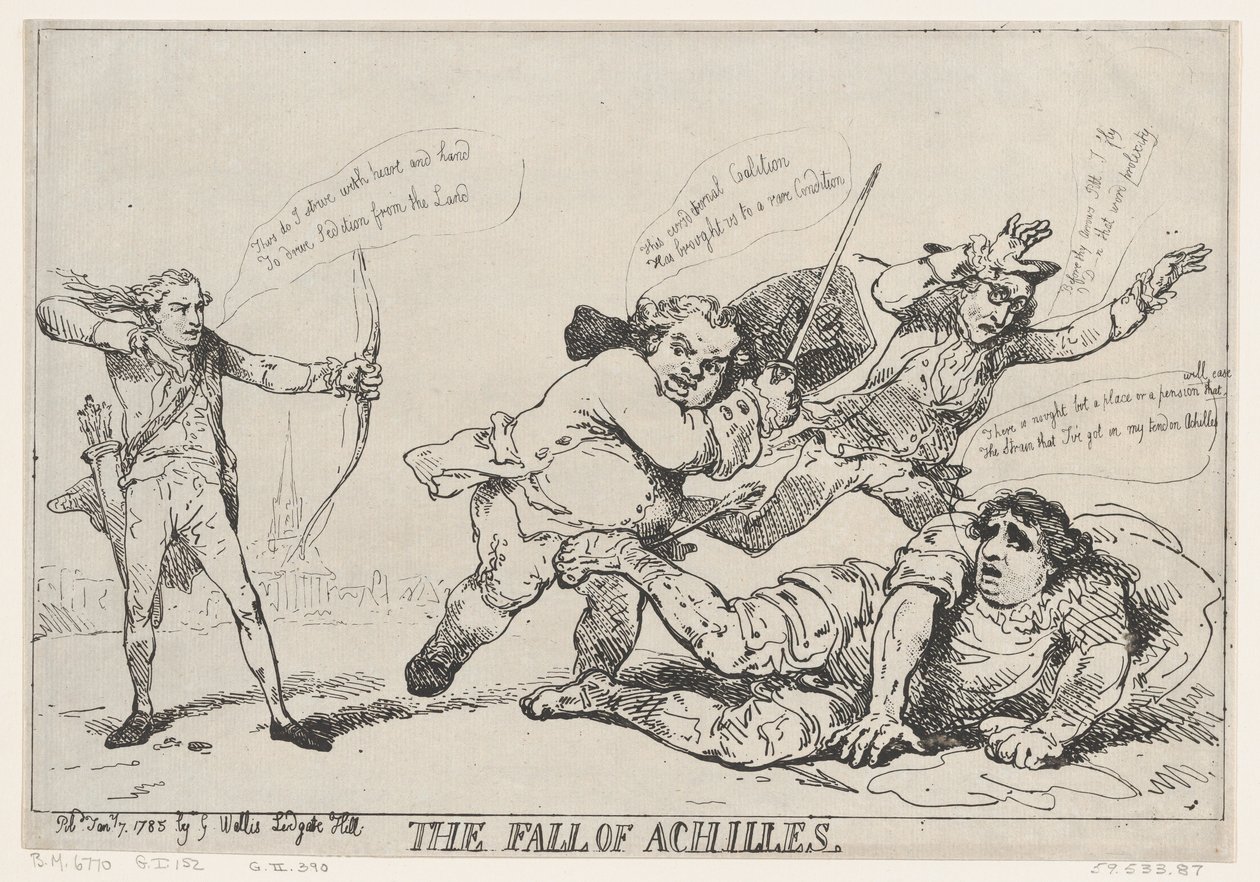 Upadek Achillesa, 7 stycznia 1785., 7 stycznia 1785. autorstwa Thomas Rowlandson