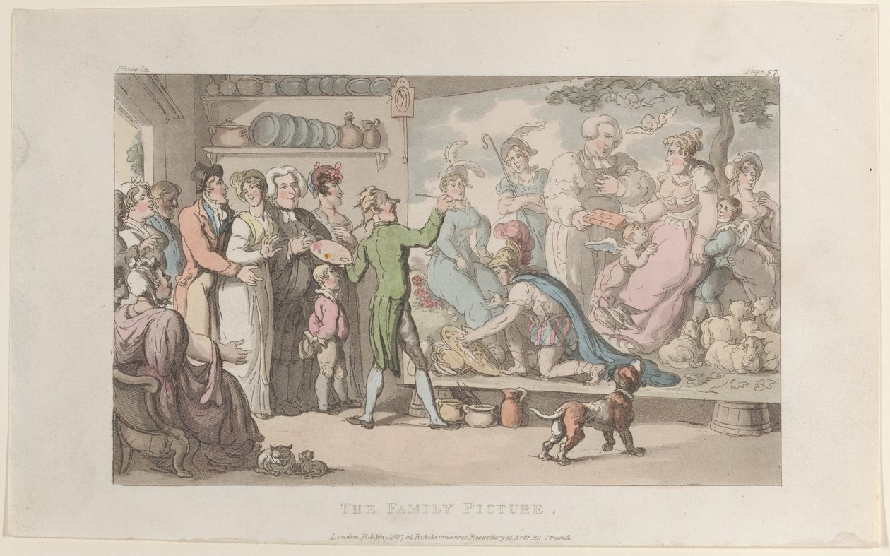 Zdjęcie rodzinne z Wikariusza Wakefielda, 1 maja 1817, 1 maja 1817. autorstwa Thomas Rowlandson