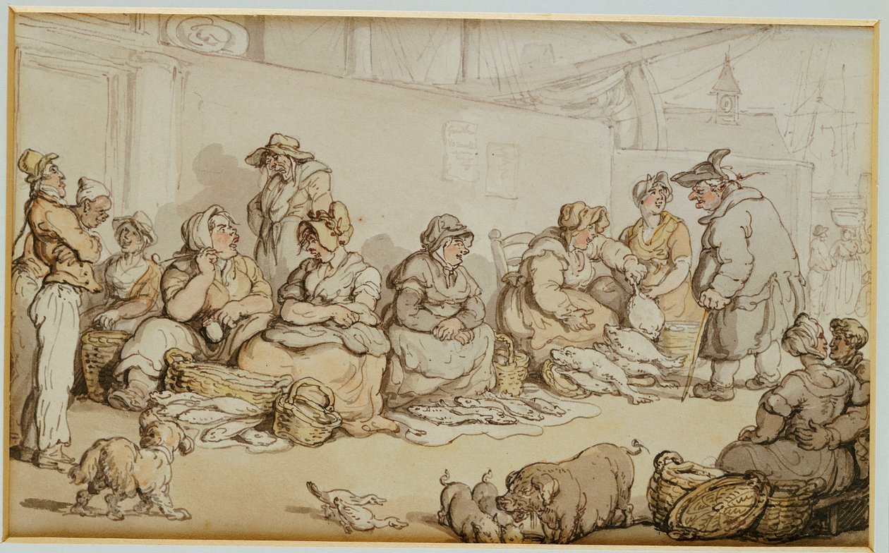 Targ Rybny, Grimsby autorstwa Thomas Rowlandson